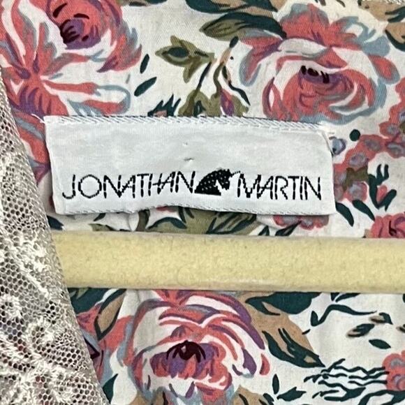 Jonathan Martin Vintage 80s Pastel Floral Lace Collar Cottagecore A-Line Dress - Picture 16 of 16